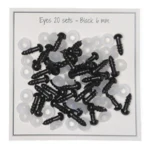 Go Handmade Sikkerhedsøjne Sorte 6mm ( 20 par)