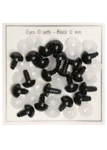 Go Handmade Sikkerhedsøjne Sorte 12mm (10 par)