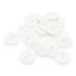 HobbyArts Runde Plastikknapper Hvid, 12,5mm, 20 stk
