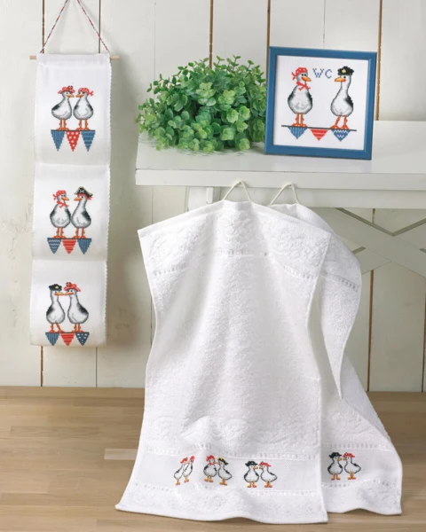 Broderikit Skøre måger 7461/18 30 x 50 cm