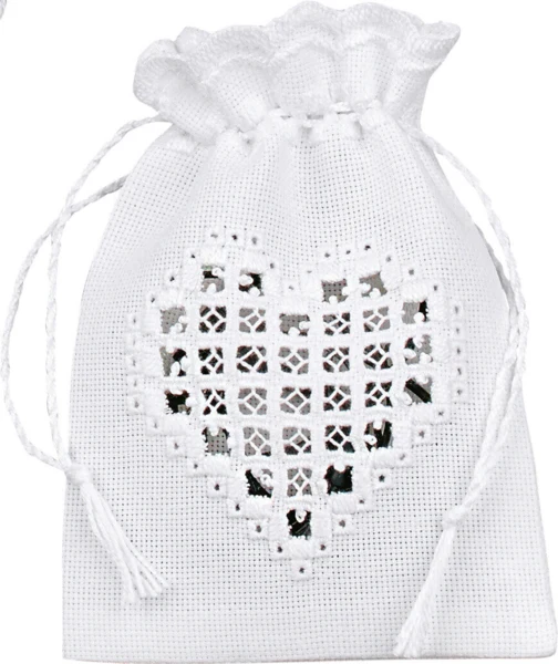 Broderikit Påse Hjerte 10 x 15 cm