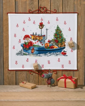 Broderikit Julemand i båd B5125/58 58 x 48 cm