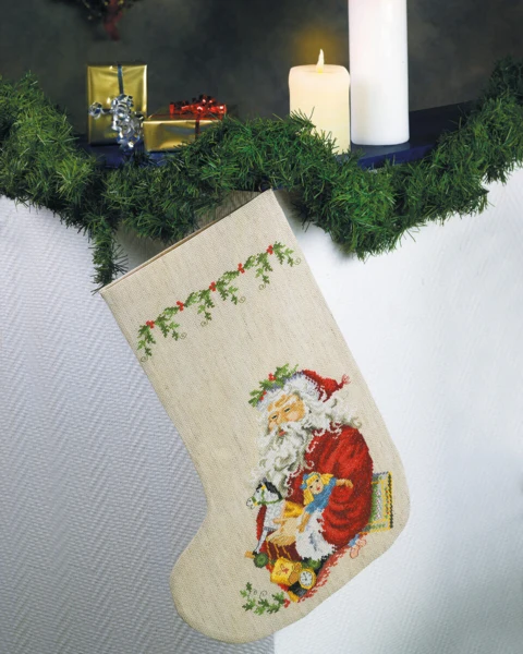 Broderikit Julesok m/julemand 29 x 44 cm