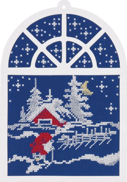 Broderikit Vinduesbillede jul 15x20 cm