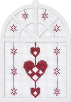 Broderikit Hjerter 15 x 20 cm