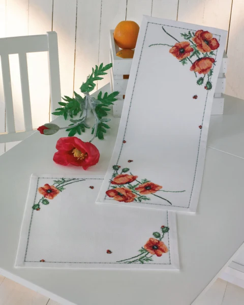 Broderikit Valmue 24 x 66 cm