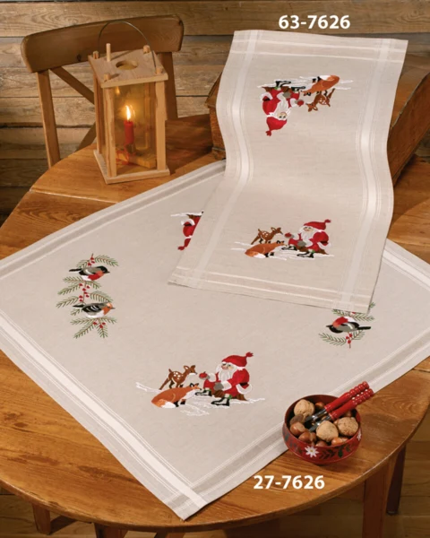 Broderikit Julemand m/skovens dyr 40 x 80 cm
