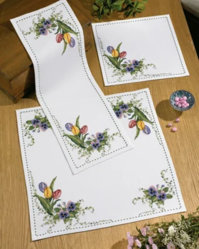 Broderikit 3 tulipaner 26 x 79 cm