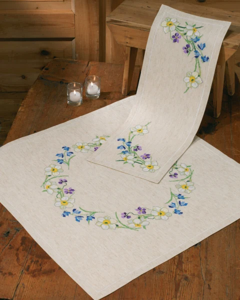Broderikit Forårsblomster 24 x 66 cm