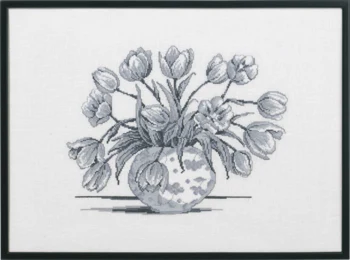 Broderikit Grå tulipaner R5632 58 x 42 cm