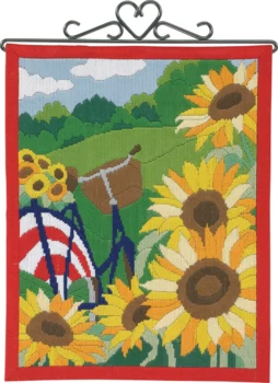 Broderikit Solsikker & cykel 30 x 38 cm