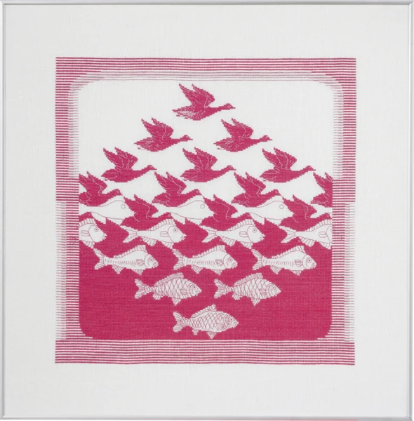 Broderikit Fugl/fisk pink R5988 57 x 55