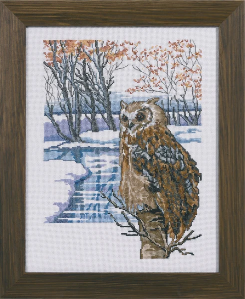 Broderikit Den store hornugle 31 x 41 cm