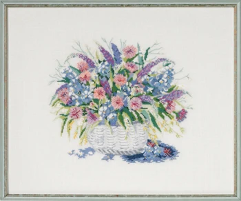 Broderikit Kurv m/ blomster II 48x40 cm
