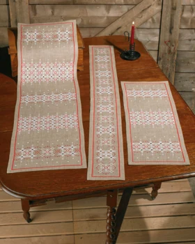 Broderikit Borter på hør 36 x 123 cm