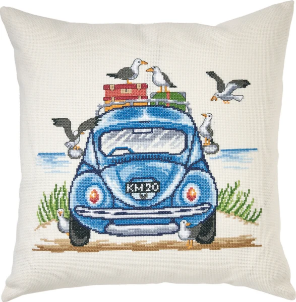 Broderikit VW og måger 38 x 38 cm