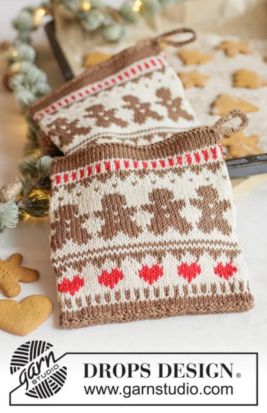 0-1665 Gingerbread Love Potholders