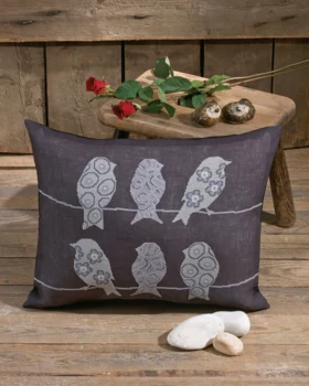 Broderikit Fugle på hør 50 x 40 cm