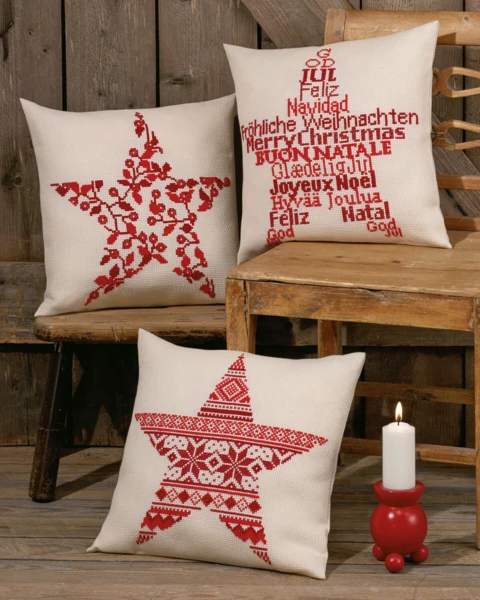 Broderikit Julestjerne bær 40 x 40 cm