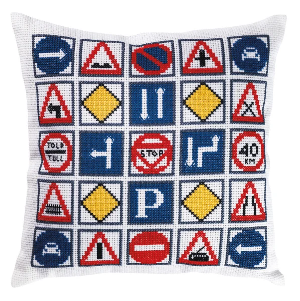 Broderikit Trafikskilte 36x36 cm