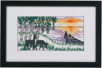 Broderikit Rådyr og fisker R 5320 24 x 15 cm