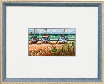 Broderikit Både på strand R5402/22 23 x 18 cm