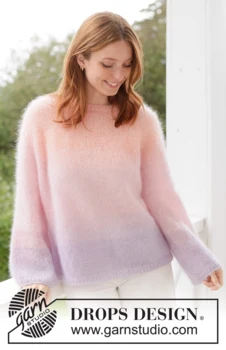 267-17 Sunset Sorbet Sweater by DROPS Design