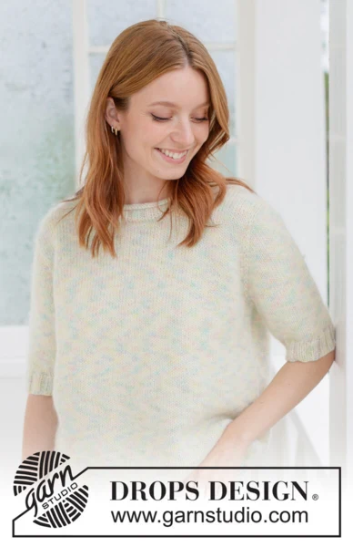 266-29 Pastel Bloom Sweater by DROPS Design