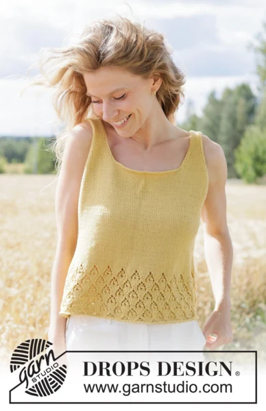 268-14 Sunflower Slip Top by DROPS Design