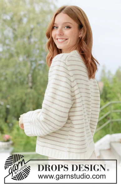 268-28 Caramel Stripes Sweater by DROPS Design