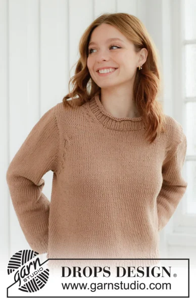 268-27 Toffee Glow Sweater by DROPS Design
