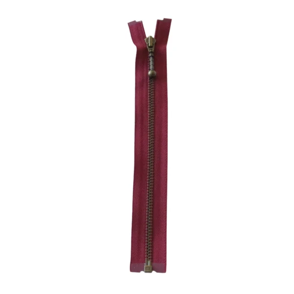 YKK Delbar Lynlås Metal 4 mm (25-65 cm) 527 Bordeaux, Antik messing