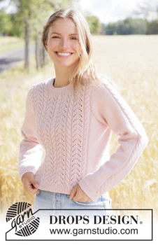 267-1 Forever Rose Sweater by DROPS Design