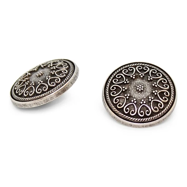 Metalknap 23mm møje GL.SØLV