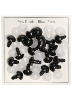 Go Handmade Sikkerhedsøjne Sorte 12mm (10 par)