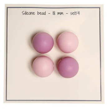 Go Handmade Silikone Perler 18 mm mix gammelrosa baby pink