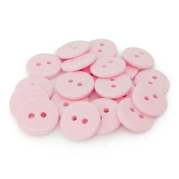 HobbyArts Runde Plastikknapper Lys rosa, 20 stk