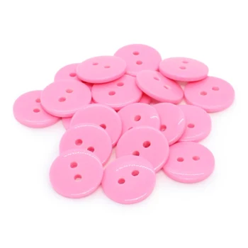 HobbyArts Runde Plastikknapper Pink, 12.5 mm, 20 stk