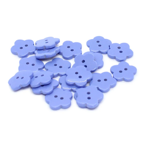 HobbyArts Plastikknapper, Lilla Blomst, 15 mm, 20 stk