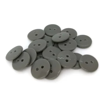 HobbyArts Runde Plastikknapper Grå, 12,5mm, 20 stk