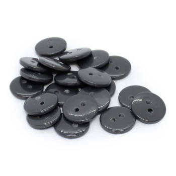 HobbyArts Runde Plastikknapper Mørkegrå, 12,5mm, 20 stk