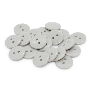 HobbyArts Runde Plastikknapper Lysegrå, 12,5mm, 20 stk
