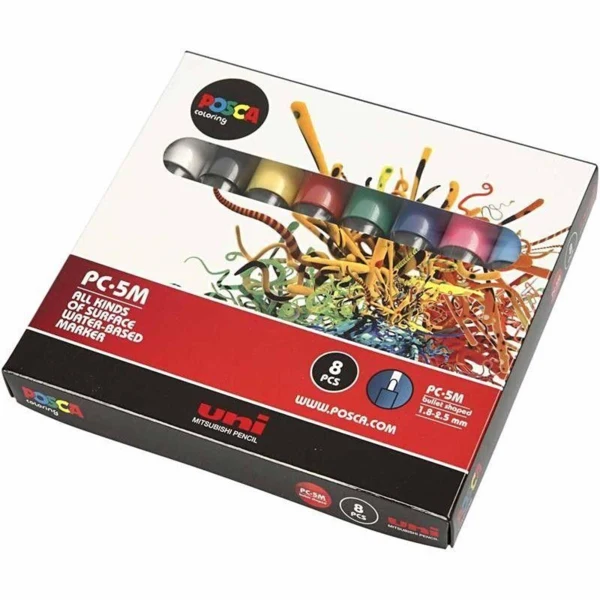 Uni Posca Tusch Medium, 8 stk