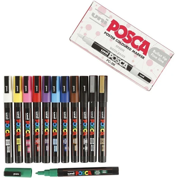 Uni Posca Tusch Fine, 12 stk