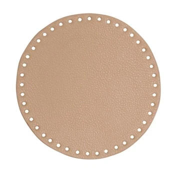 Go Handmade TaskeKurve Base, PU Læder, Rund, 20 cm 22389 Abrikos