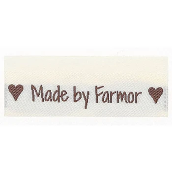 Go Handmade Vævet Label, Dobbeltsidet, 50 x 11,5 mm, 10 stk-Made by Farmor