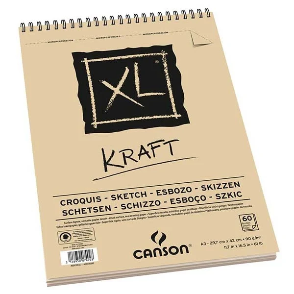 XL Kraft Skitsepapirsblok A4 - 60 ark