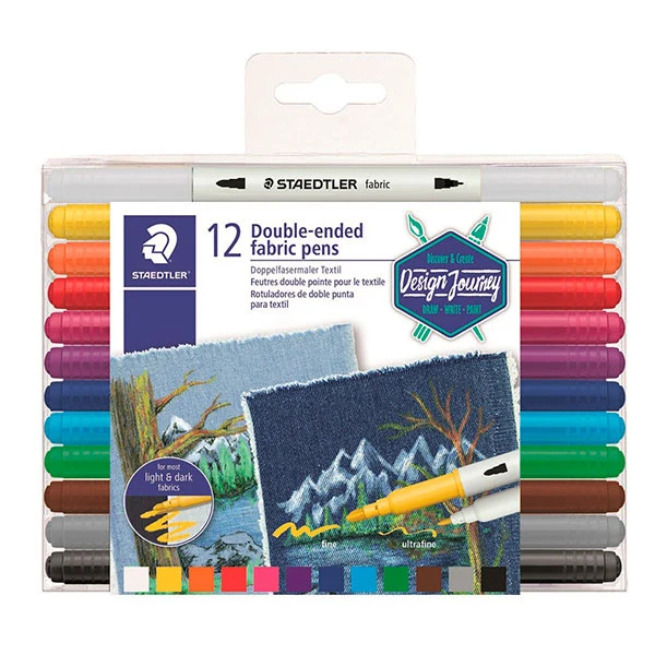 STAEDTLER Tekstiltusser Duo, 12 stk
