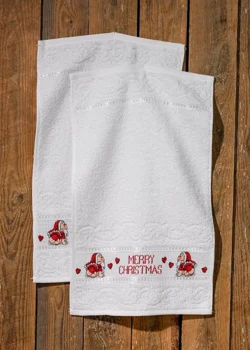 Broderikit Merry Christmas 30x50 cm, 2 stk