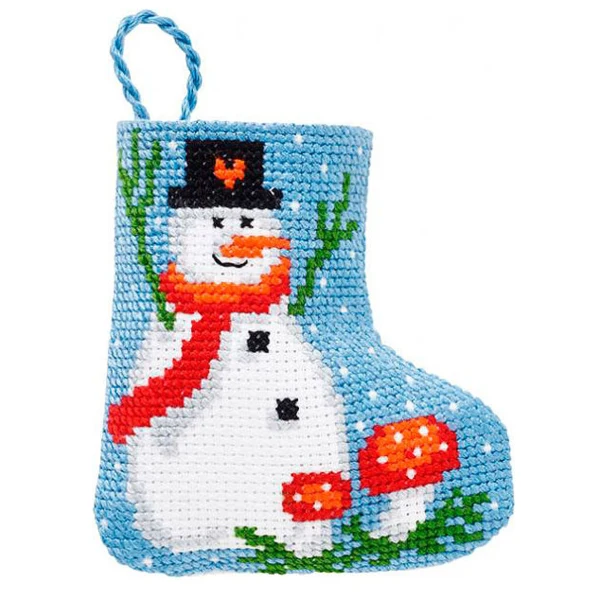 Broderikit Snemand Julestrømpe